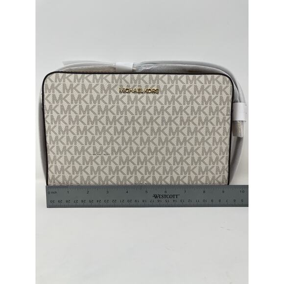 Michael Kors Jet Set Vanilla Large Logo Crossbody Bag NWT - Picture 5 of 8